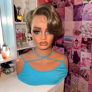 Short Layered Side-Swept Lace Front Wig